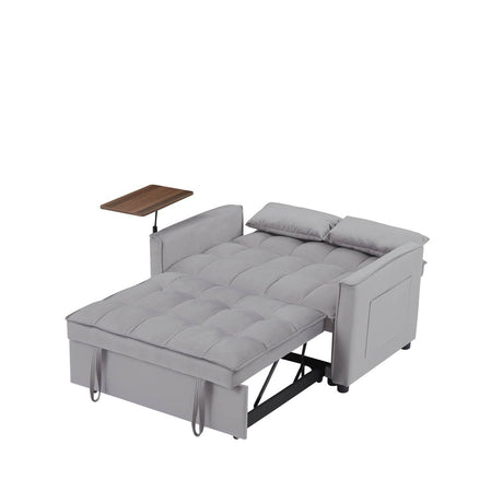 Grey Velvet Convertible Sofa Bed - Calmora - Sleep Galleria