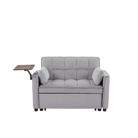 Grey Velvet Convertible Sofa Bed - Calmora - Sleep Galleria