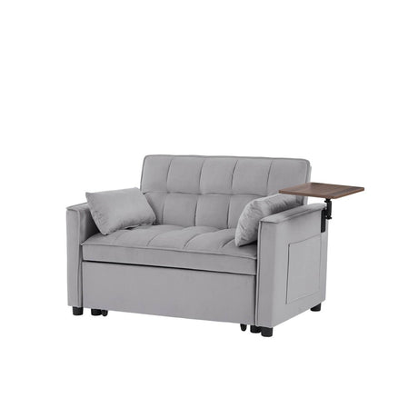 Grey Velvet Convertible Sofa Bed - Calmora - Sleep Galleria