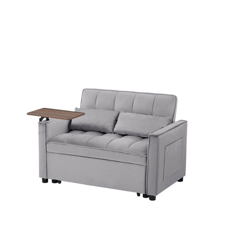 Grey Velvet Convertible Sofa Bed - Calmora - Sleep Galleria