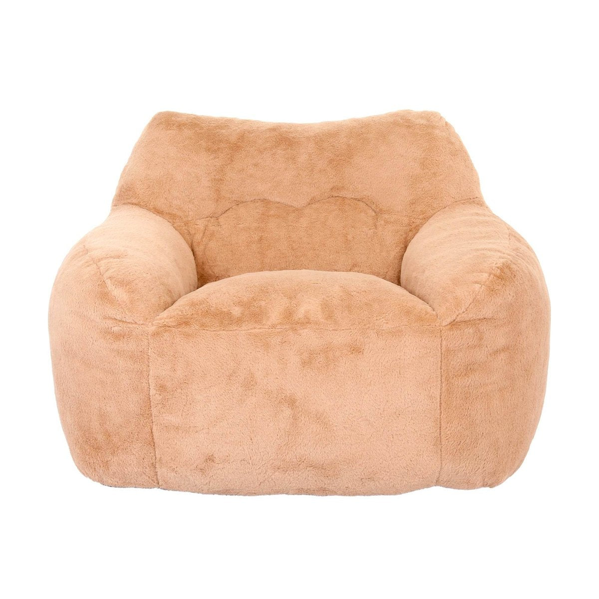 Large Brown Faux Fur Foam Beanbag Chair - Sleep Galleria