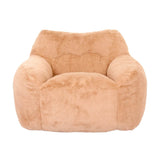 Large Brown Faux Fur Foam Beanbag Chair - Sleep Galleria