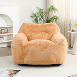 Large Brown Faux Fur Foam Beanbag Chair - Sleep Galleria