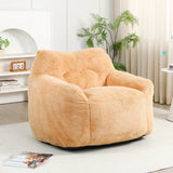 Large Brown Faux Fur Foam Beanbag Chair - Sleep Galleria