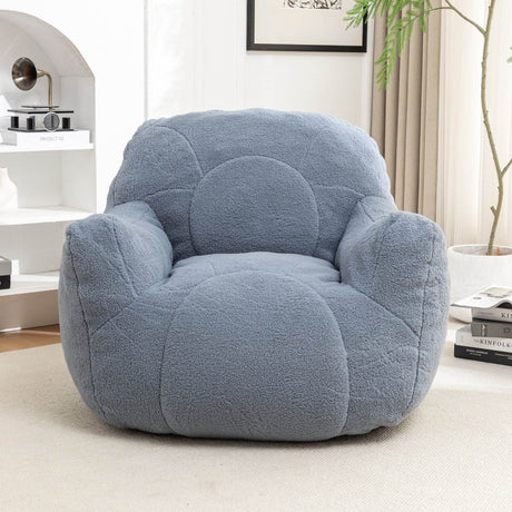 Light Blue Teddy Foam Bean Bag Chair - Calmora - Sleep Galleria