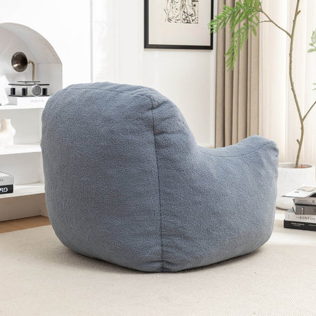 Light Blue Teddy Foam Bean Bag Chair - Calmora - Sleep Galleria
