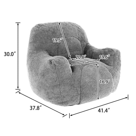 Light Blue Teddy Foam Bean Bag Chair - Calmora - Sleep Galleria