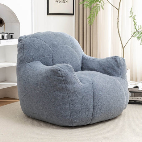 Light Blue Teddy Foam Bean Bag Chair - Calmora - Sleep Galleria