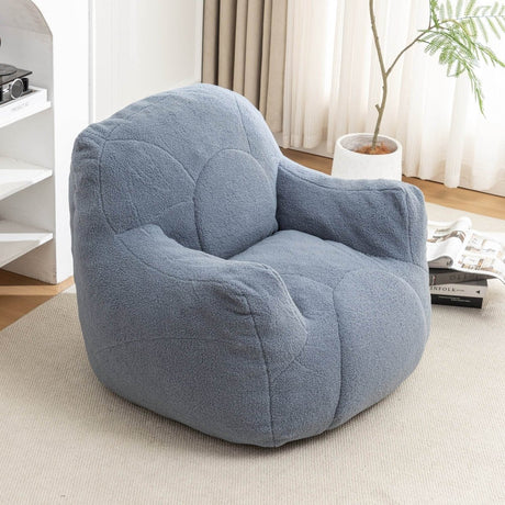 Light Blue Teddy Foam Bean Bag Chair - Calmora - Sleep Galleria