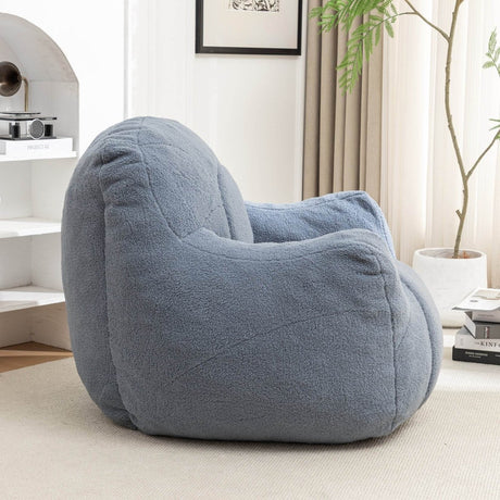 Light Blue Teddy Foam Bean Bag Chair - Calmora - Sleep Galleria