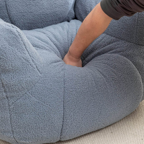 Light Blue Teddy Foam Bean Bag Chair - Calmora - Sleep Galleria
