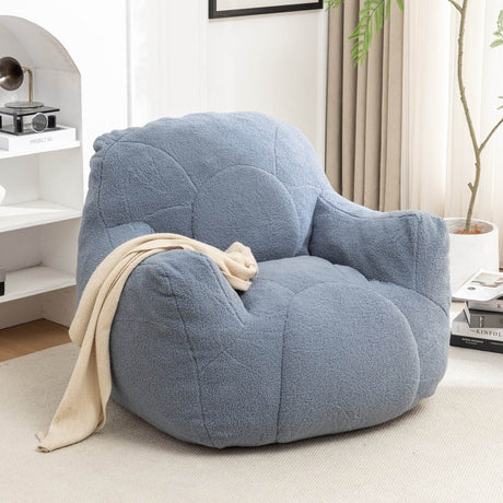 Light Blue Teddy Foam Bean Bag Chair - Calmora - Sleep Galleria