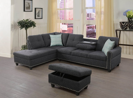 Linen Blend Foam - Filled Sectional Sofa - Calmora - Sleep Galleria