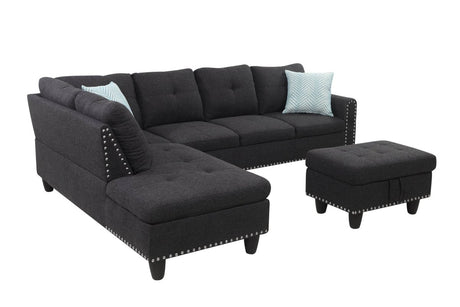 Linen Blend Foam - Filled Sectional Sofa - Calmora - Sleep Galleria