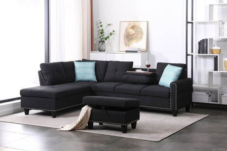 Linen Blend Foam - Filled Sectional Sofa - Calmora - Sleep Galleria