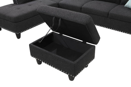 Linen Blend Foam - Filled Sectional Sofa - Calmora - Sleep Galleria
