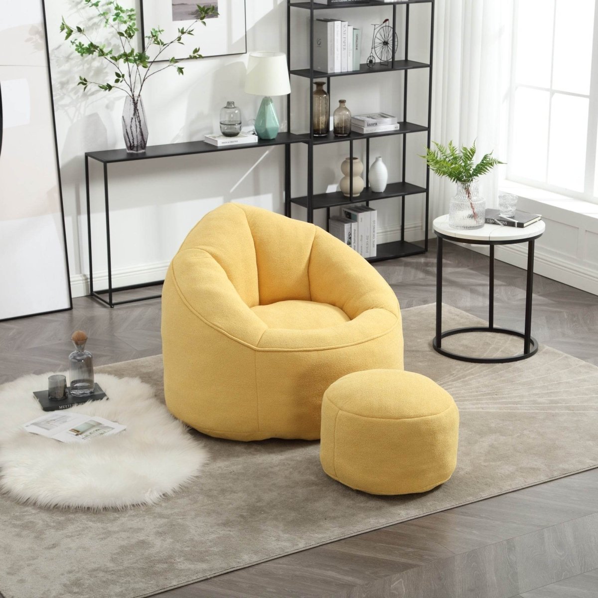 Microfiber Foam Filled Bean Bag Chair - Calmora - Sleep Galleria