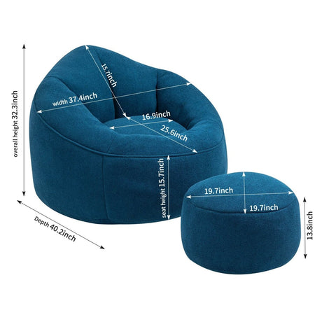 Microfiber Foam Filled Bean Bag Chair - Calmora - Sleep Galleria