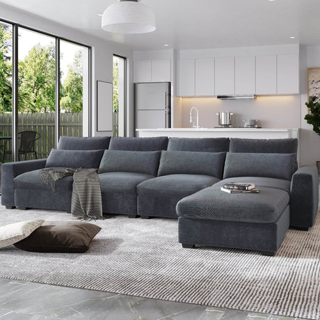 Modern Feather Filled Sectional Sofa - Calmora - Sleep Galleria