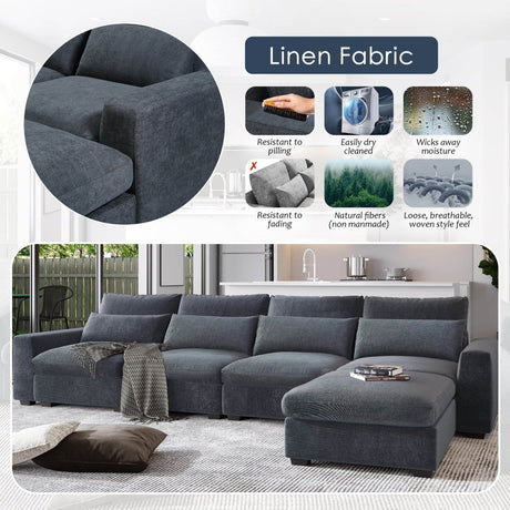 Modern Feather Filled Sectional Sofa - Calmora - Sleep Galleria
