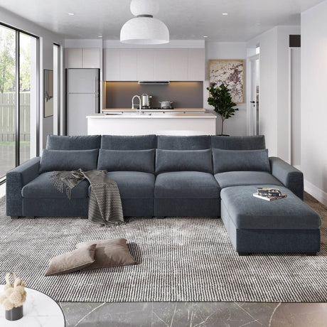 Modern Feather Filled Sectional Sofa - Calmora - Sleep Galleria