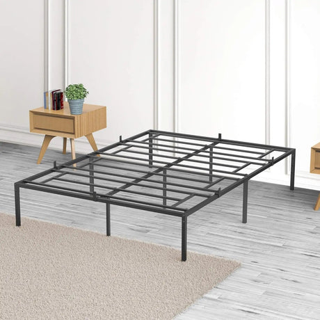 Modern Reinforced Steel No Box Spring Bed Frame - Calmora - Sleep Galleria