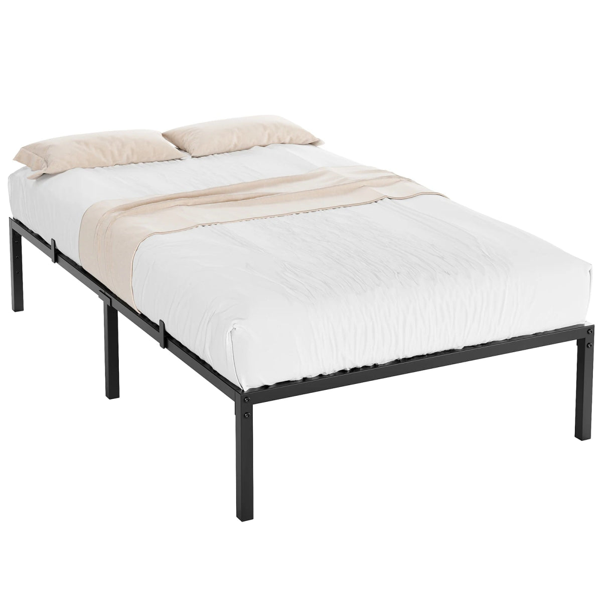 Modern Reinforced Steel No Box Spring Bed Frame - Calmora - Sleep Galleria