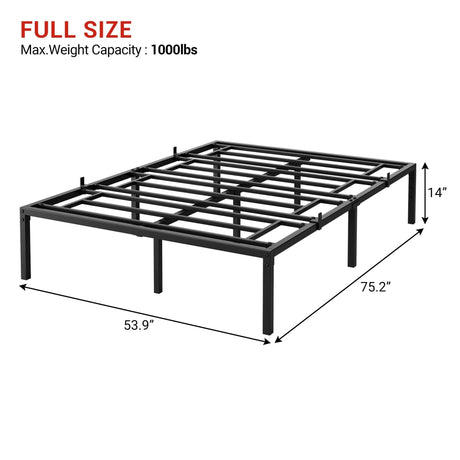 Modern Reinforced Steel No Box Spring Bed Frame - Calmora - Sleep Galleria