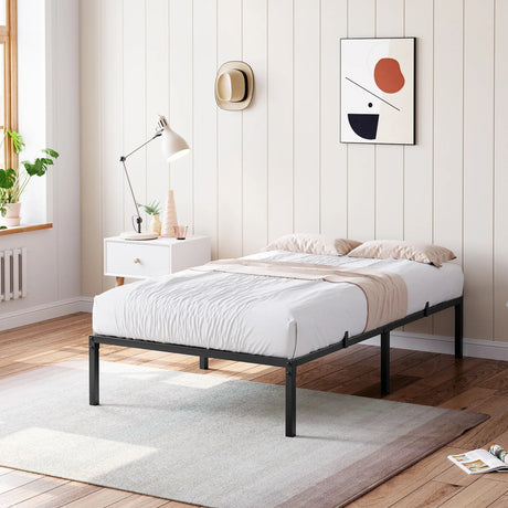 Modern Reinforced Steel No Box Spring Bed Frame - Calmora - Sleep Galleria