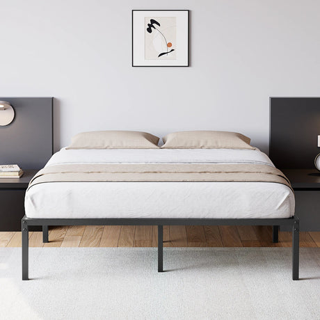 Modern Reinforced Steel No Box Spring Bed Frame - Calmora - Sleep Galleria