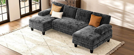 Modern U - Shaped Sectional Living Room Sofa - Calmora - Sleep Galleria