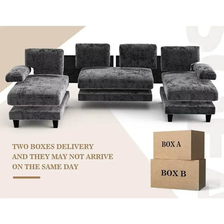 Modern U - Shaped Sectional Living Room Sofa - Calmora - Sleep Galleria