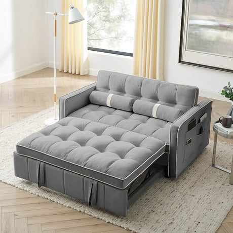 Multifunctional Velvet Pull - Out Sofa Bed - Calmora - Sleep Galleria