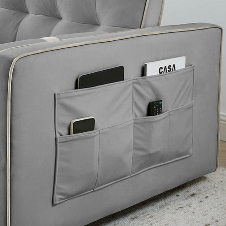 Multifunctional Velvet Pull - Out Sofa Bed - Calmora - Sleep Galleria