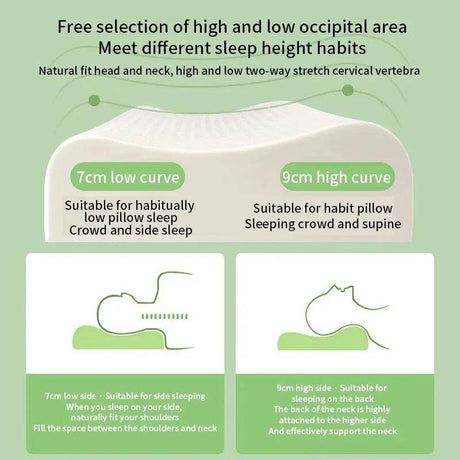 Natural Thai Latex Memory Foam Cervical Pillow - Calmora - Sleep Galleria