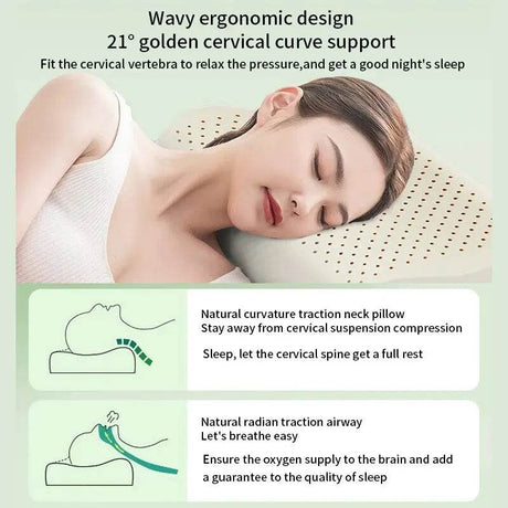 Natural Thai Latex Memory Foam Cervical Pillow - Calmora - Sleep Galleria