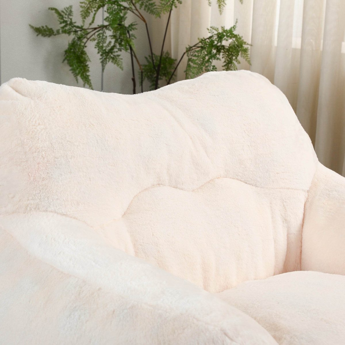 Oversized Faux Fur Foam Beanbag Chair - Calmora - Sleep Galleria