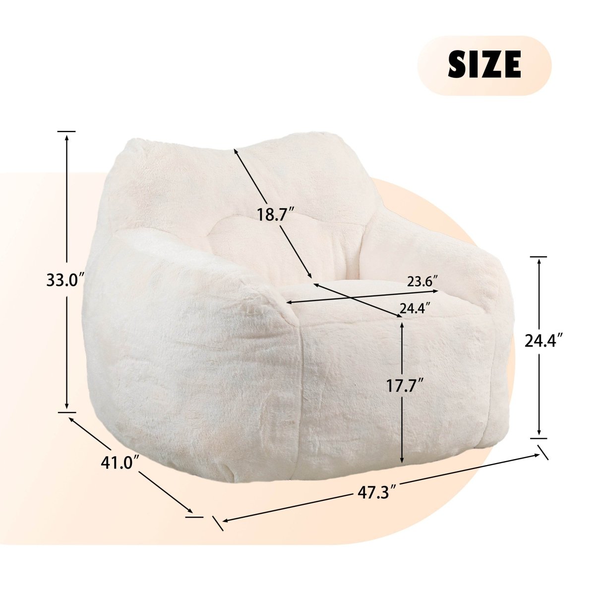 Oversized Faux Fur Foam Beanbag Chair - Calmora - Sleep Galleria