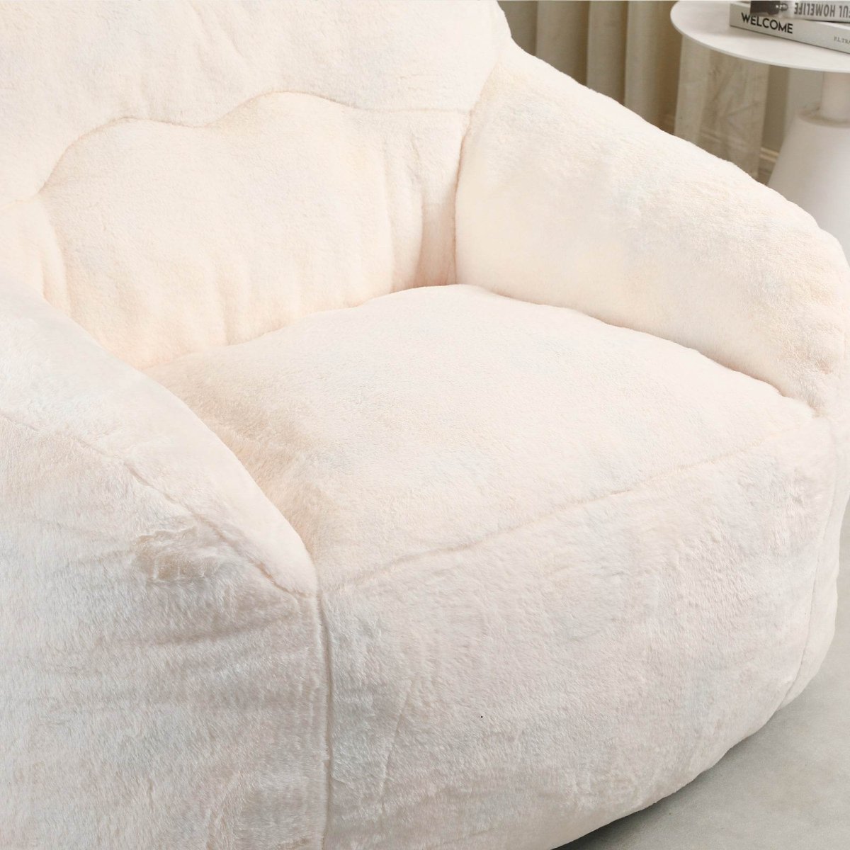 Oversized Faux Fur Foam Beanbag Chair - Calmora - Sleep Galleria