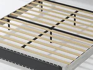 PU Leather Platform Bed Frame with Charging Station and LED Lights - Calmora - Sleep Galleria