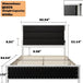 PU Leather Platform Bed Frame with Charging Station and LED Lights - Calmora - Sleep Galleria