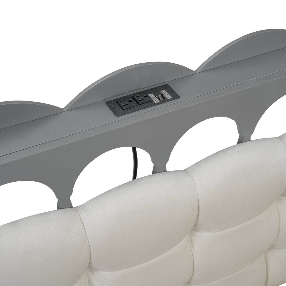 Queen Platform Bed With Trundle Drawers USB Ports Gray - Sleep Galleria