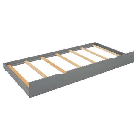 Queen Platform Bed With Trundle Drawers USB Ports Gray - Calmora - Sleep Galleria