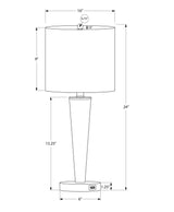 Set of 2 Contemporary Nickel Metal Table Lamps With USB - Calmora - Sleep Galleria