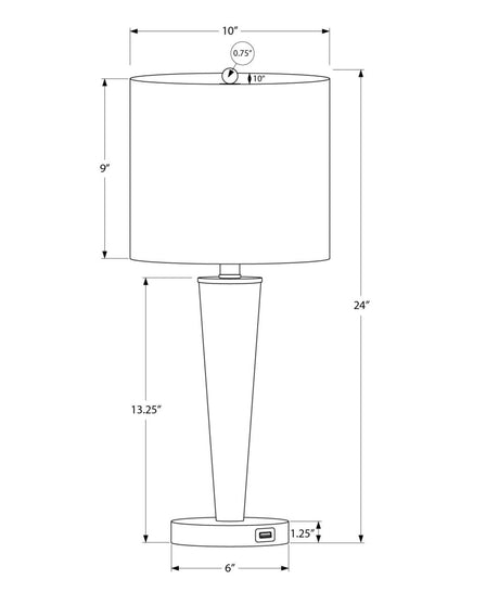 Set of 2 Contemporary Nickel Metal Table Lamps With USB - Sleep Galleria