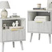 Set of 2 Modern Fluted Wood Nightstands - Calmora - Sleep Galleria