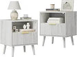 Set of 2 Modern Fluted Wood Nightstands - Sleep Galleria