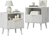 Set of 2 Modern Fluted Wood Nightstands - Sleep Galleria