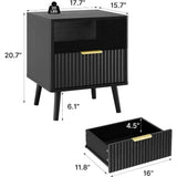 Set of 2 Modern Fluted Wood Nightstands - Sleep Galleria