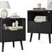 Set of 2 Modern Fluted Wood Nightstands - Calmora - Sleep Galleria